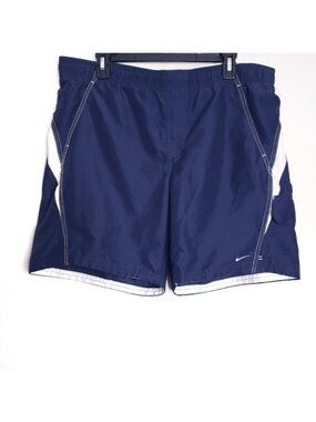 Nike Blue & White Swim Trunks Board Shorts Men's Size Medium